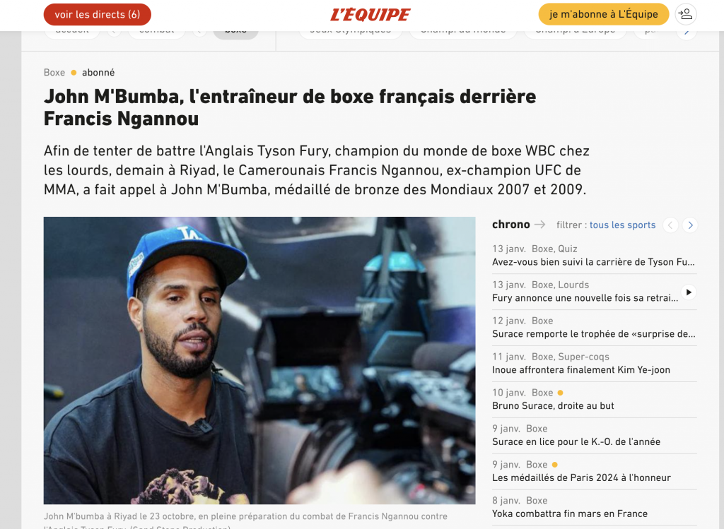 Interview de l'entraineur de Francis Ngannou